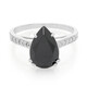 Bague en argent et Spinelle noir