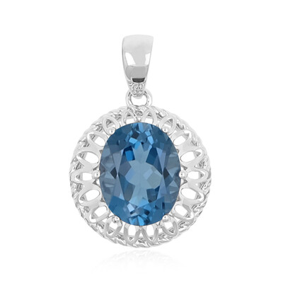 Pendentif en argent et Topaze bleu de Londres