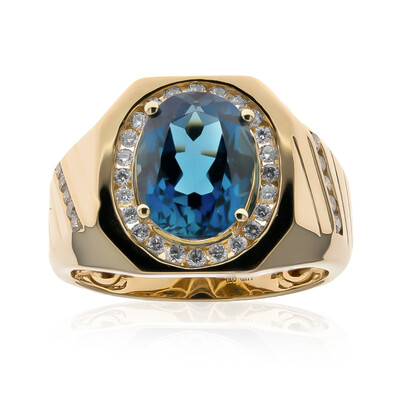 Bague en or et Topaze bleu de Londres (CIRARI)