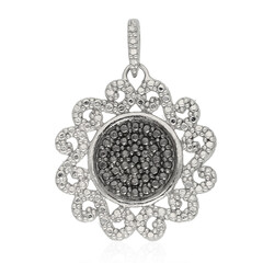 Pendentif en argent et Diamant noir