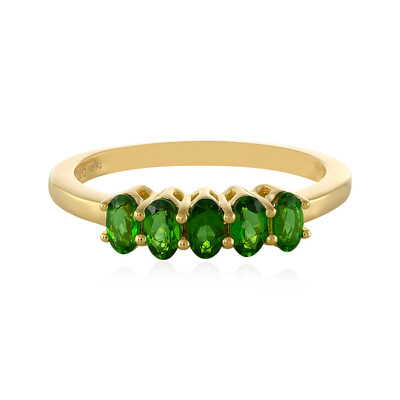 Bague en argent et Diopside de Russie