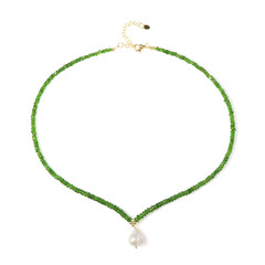 Collier en argent et Perle blanche de culture d'eau douce (Riya)