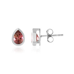 Boucles d'oreilles en argent et Tourmaline rose du Brésil