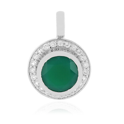 Pendentif en argent et Onyx vert