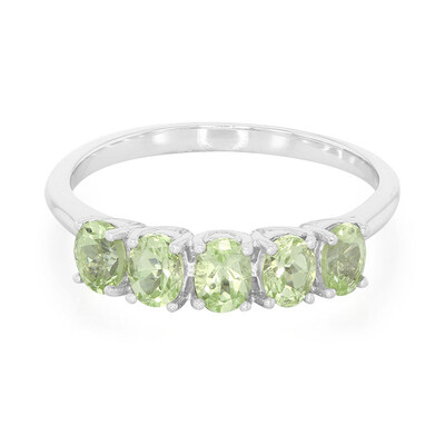 Bague en argent et Grenat vert menthe de Merelani