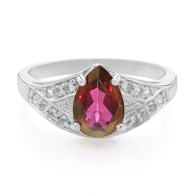 Bague pour homme en argent et Topaze Cerise