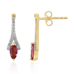 Boucles d'oreilles en or et Tourmaline rose du Nigéria (Adela Gold)