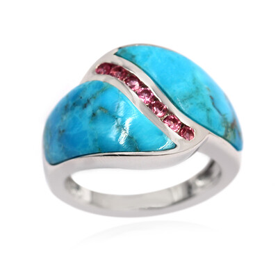 Bague en argent et Turquoise bleue de Mohavie (Faszination Türkis)