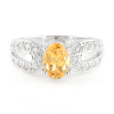 Bague en argent et Citrine