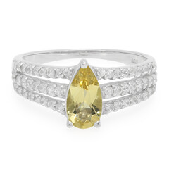 Bague en argent et Béryl jaune