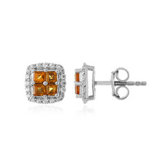 Boucles d'oreilles en argent et Citrine