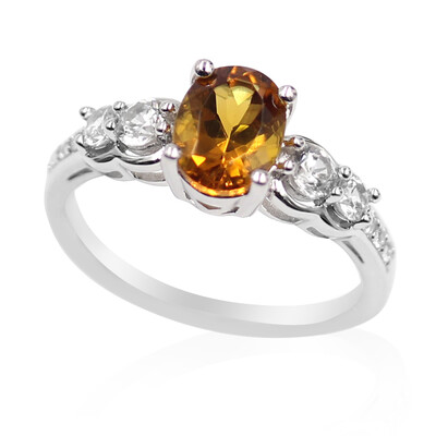 Bague en argent et Scapolite cognac