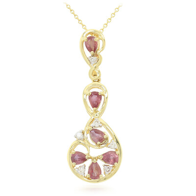 Collier en or et Saphir Padparadscha non chauffé (AMAYANI)