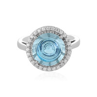 Bague en argent et Topaze bleu ciel