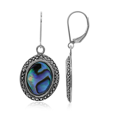 Boucles d'oreilles en argent et Coquillage d'Abalone (Art of Nature)