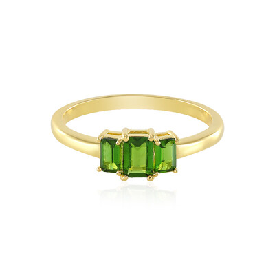 Bague en argent et Diopside de Russie