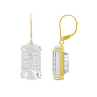 Boucles d'oreilles en or et Quartz blanc (Glenn Lehrer)