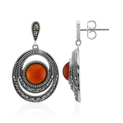 Boucles d'oreilles en argent et Agate rouge (Annette classic)