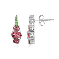 Boucles d'oreilles en argent et Tourmaline rose du Nigéria