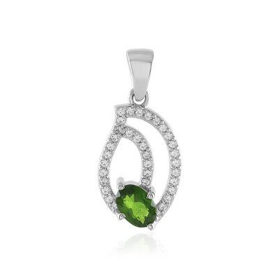 Pendentif en argent et Diopside de Russie