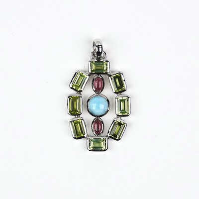 Pendentif en argent et Larimar