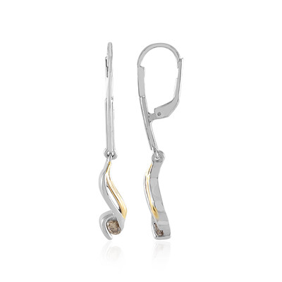 Boucles d'oreilles en argent et Diamant champagne I3