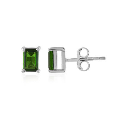 Boucles d'oreilles en argent et Diopside de Russie