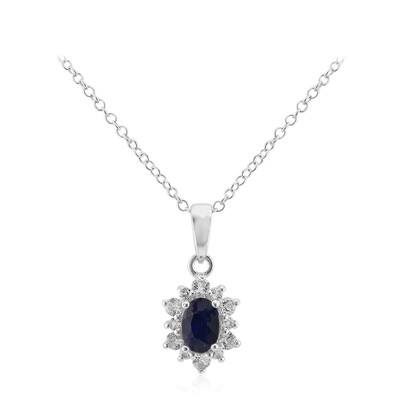 Collier en argent et Saphir bleu de Madagascar