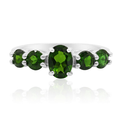 Bague en argent et Diopside de Russie