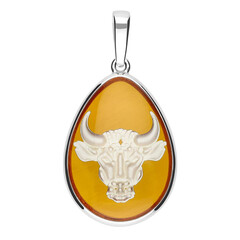 Pendentif en argent et Ambre baltique