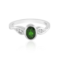 Bague en argent et Diopside de Russie