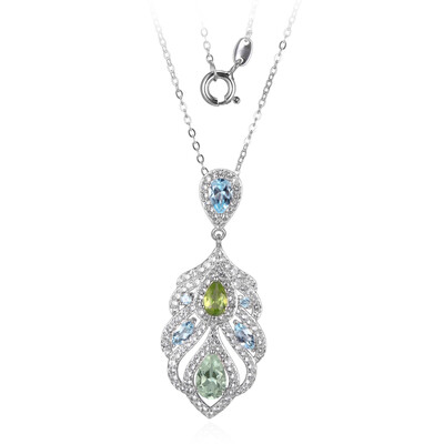 Collier en argent et Améthyste verte