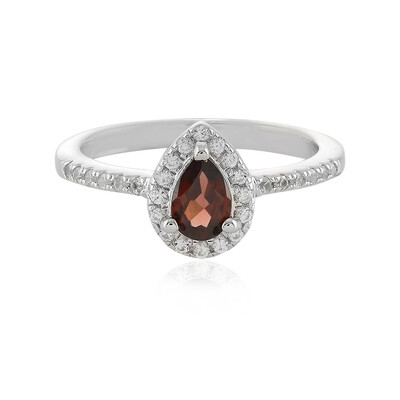 Bague en argent et Zircon framboise