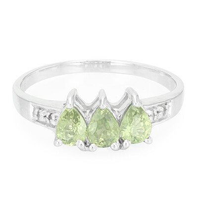 Bague en argent et Saphir vert