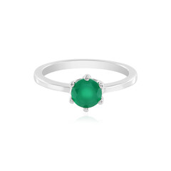 Bague en argent et Onyx vert