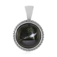 Pendentif en argent et Diopside étoilé d'Inde