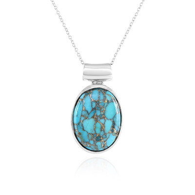 Collier en argent et Turquoise cuivrée bleue (Faszination Türkis)