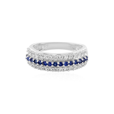 Bague en argent et Saphir bleu