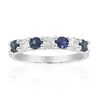 Bague en or et Saphir bleu de Ceylan