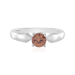 Bague en argent et Zircon acajou