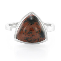 Bague en argent et Obsidienne acajou