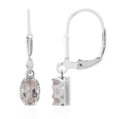 Boucles d'oreilles en argent et Morganite