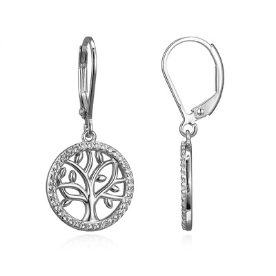 Boucles d'oreilles en argent et Topaze blanche