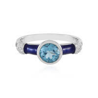 Bague en argent et Topaze bleu Suisse