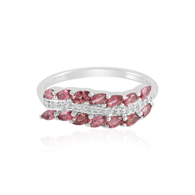 Bague en argent et Tourmaline rose du Brésil