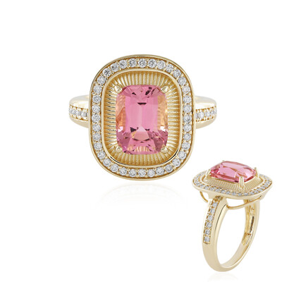 Bague en or et Tourmaline rose du Nigéria (de Melo)