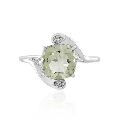 Bague en argent et Améthyste verte