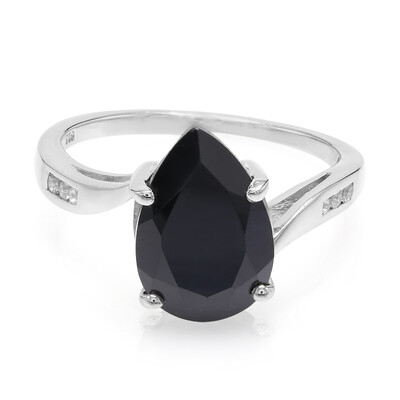 Bague en argent et Spinelle noir