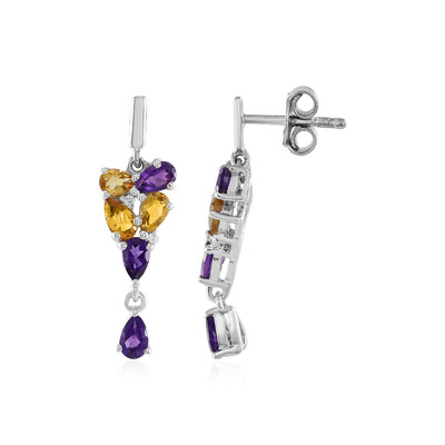 Boucles d'oreilles en argent et Améthyste