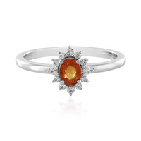 Bague en argent et Saphir Padparadscha